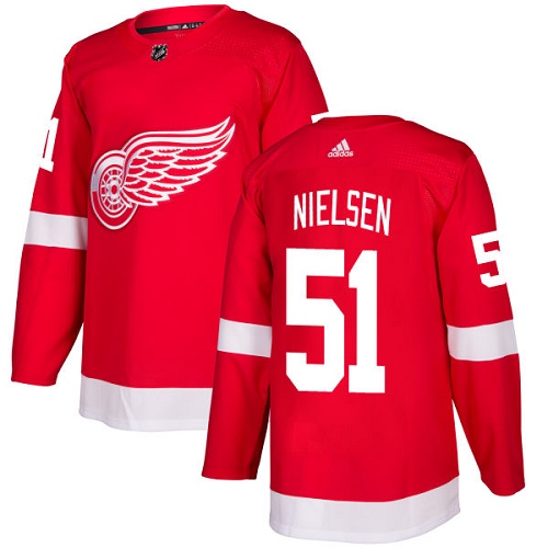 Adidas Red Wings #51 Frans Nielsen Red Home Authentic Stitched NHL Jersey - Click Image to Close
